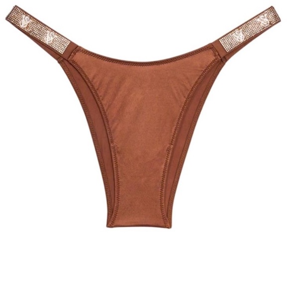 VS Shine Strap Brazilian Panty & Sequin Shawl, Scarf, or Sarong - Picture 2 of 12